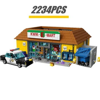 Noul Film Din Seria Simpson Kwik-E-Mart Model De Casa Streetview Clădire 71006 71016 Blocuri De Cărămizi Jucării Copil Cadou De Ziua De Nastere