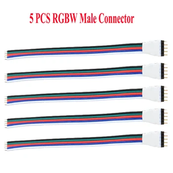 5 Perechi de Benzi cu LED-uri Conector 4 Pin RGB 5 Pin RGBW Masculin Feminin Conectori Terminal de Sârmă Pentru 5050 3528 RGBW RGB LED Strip Lumina