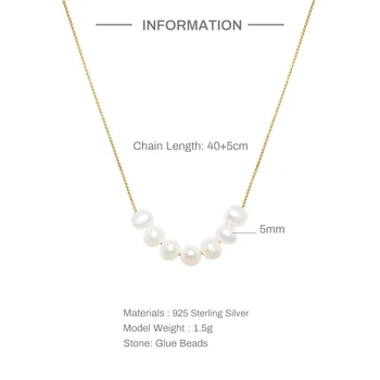 CANNER Drăguț Colier de Perle Pentru Femei Argint 925 Bijuterii de Nunta de Lux Lanț Lung Pendente Cravată Collier Bijuterii Fine