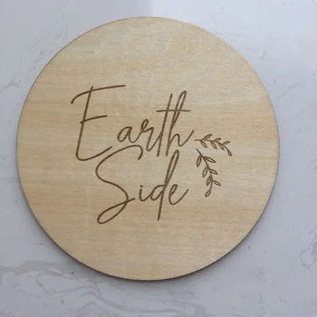 20buc Pământ partea anunț de naștere placa de lemn decorative placa de sculptură în lemn disc