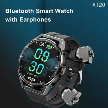 T20 Ceas Inteligent T10 Versiune Imbunatatita 2in1 TWS Wireless Căști Bluetooth Apel Muzica Pavilioane Cască Smartwatch pentru Xiaomi IOS