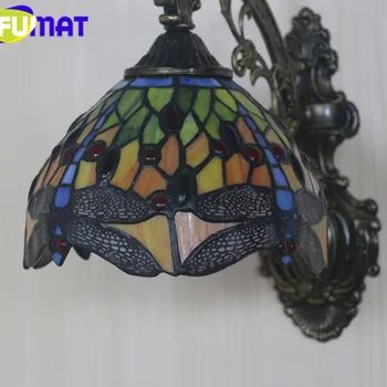 FUMAT Tiffany Stil Lampă de Perete Vitralii Umbra Lumina de Perete Fixare Tranșee LED Home Deco Dormitor Baie Oglindă Lumini de Perete