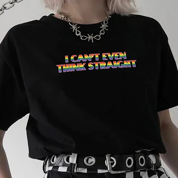 Nu pot Nici să mă Gândesc Lgbt Pride T Camasa Femei cu Maneci Scurte Lesbiene Gay Pride Amuzant Tricou Unisex Streetwear Lgbt Îmbrăcăminte