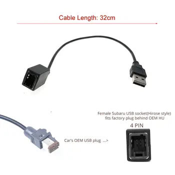 Pentru Subaru Masina Aux Audio de Intrare de Date mass-Media de Sârmă Conectați la USB Adaptor 4 PINI Conector pentru Suzuki