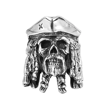 Gotic Piratii din Caraibe Căpitanul Jack Craniu Inel din Otel Inoxidabil Pentru Barbati Moda Punk, Hip-Hop Biker Ring Bijuterii Cadou