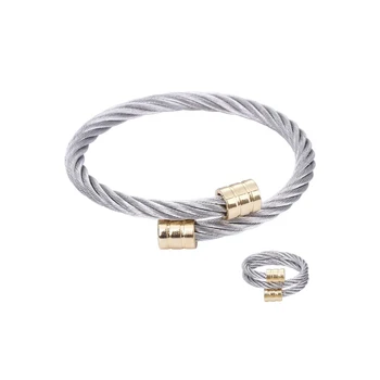Chran Multi Răsucite Cablu Din Oțel Inoxidabil Sârmă Bange Set Inel Brand De Bijuterii Accesorii Femei