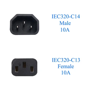 JORINDO IEC 320 C14 la C13 prelungitor Pentru PC Monitor de Calculator PDU UP, IEC C13 C14 Cablu de Alimentare,c13 jos Îndoiți design