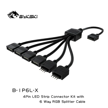 Bykski 1-6 RGB Splitter O-RGB prin Cablu AURA de SINCRONIZARE 5V/12V Adaptor Caplat Extinde Porturi Suplimentare RGB Antete 1TO6 Mod de Prelungire B-1P6L-X