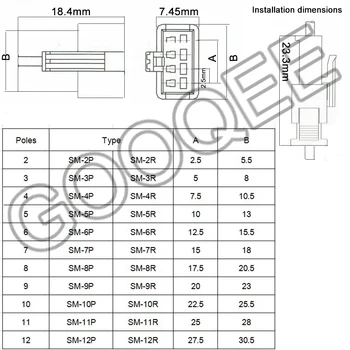 560PCS/Cutie JST SM2.54mm Masculin+Feminin 2P 3P 4P 5P Locuințe Conector Adaptor Sortiment Kit Antet Electronice DIY Kit 2.54 mm Pas