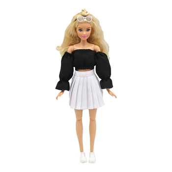 1/6 BJD Papusa Haine Pentru Papusa Barbie Costume Puff Maneca Tricou Fusta pantaloni Scurți Pentru Barbie Haine 11.5