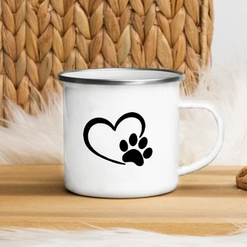 Îmi Iubesc Câinele Tipărite Email Cupe Creative Cafea Cana De Ceai Băuturi Desert Mic Dejun Lapte Cupa Taie Cani Ocupa Drinkware Mai Bune Cadouri