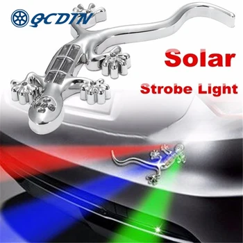QCDIN Mașină de Semnal cu LED-uri Lampa de Șopârlă Gecko Decal Logo-ul Decal Avertizare Emblema, Insigna Flash de Lumină Auto Camion Motocicleta Lumini Exterioare