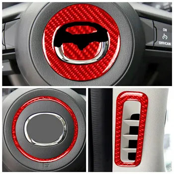 Roșu Fibra de Carbon Autocolante Auto Interior Capac Decorativ Tăiați Fâșii Decal Pentru Mazda CX-5 2017 Masina de Styling, Accesorii Decor