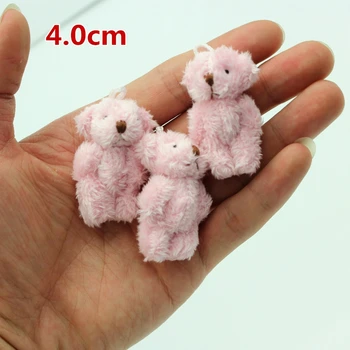 100buc Mini Comun Teddy Bear 4.0 cm/4.5 cm Pluș Umplute Nunta Cutie de Îmbrăcăminte și Accesorii de Par Decor Papusa
