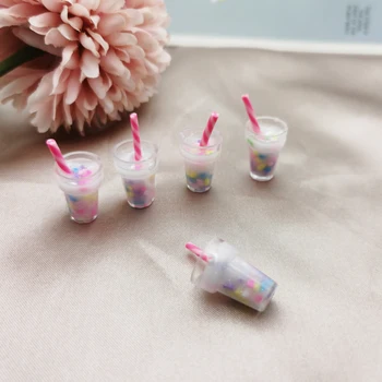 10buc/pachet Lapte Distractiv de Culoare Farmecele de Rășină Pandantiv din Plastic Farmecele pentru Bijuterii DIY Face Caz de Telefon Decor