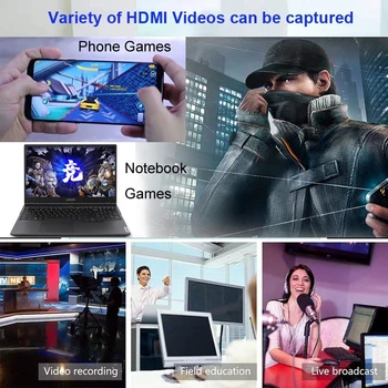 4K 60Hz HDMI Card de Captura Video Ieșire Audio de 3,5 mm Microfon În Joc Buclă de Înregistrare Cutie 1080P 60fps USB 3.0 2.0 Live Streaming Placa