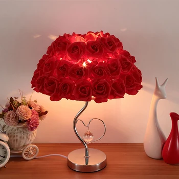 Europene lampă de Masă floare Trandafir Lumina de Noapte lampă de noptieră acasă petrecerea de nunta decor decor de lumini Cadou de Ziua Îndrăgostiților