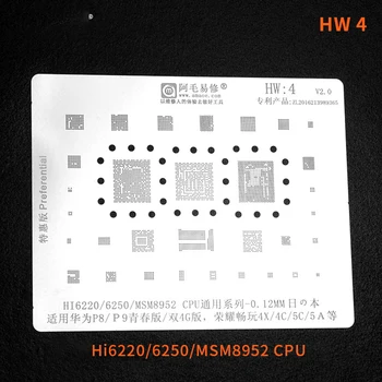 BGA Reballing Stencil Kit de 0,12 mm Grosime Tablă Ochiuri de Lipire Șablon pentru HUAWEI Kirin HI MSM CPU IC Încălzire Directă Șablon