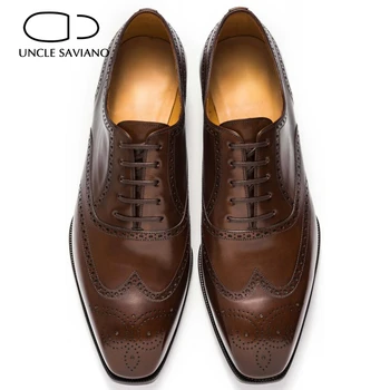 Unchiul Saviano Oxford Om De Moda Pantofi De Afaceri Solid Bocanc Stil Office Designer De Pantofi Cele Mai Bune Piele Lucrate Manual Pentru Bărbați Pantofi