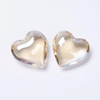 20buc Inimă de Sticlă Pandantive pentru colier bijuterii DIY Colier Artizanat 42x43.5x15mm, Gaura: 2mm F60