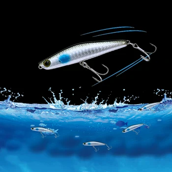 De MERS pe jos de PEȘTE Pescuit Nada se Scufunda Creion 80mm 18g VIB Ochii 3D Momeală Artificială Wobbler Minnow de Calitate Profesională de pescuit de Pescuit