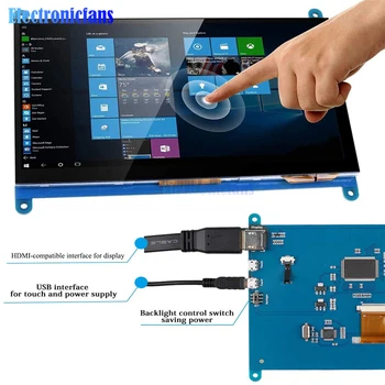 7 inch LCD Display Compatibil Touch Screen Rezoluție 1024x600 TN Ecran Tactil Capacitiv Sisteme de Sprijin pentru Raspberry Pi