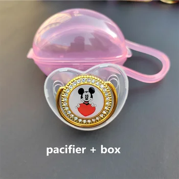 Disney BPA Gratuit Tetine Silicon jucării Teether Sfarcurile pentru Copii Mickey Mouse Imagine Suzeta cu Lant de Stocare Dummy Suzeta Chupeta