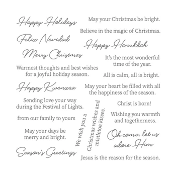 Crăciun Cuvinte Clare Timbre pentru Noi 2021 Scrapbooking Hârtie de Luare Sezon Salut Cadru Craft Supplies Card de Tăiere Moare