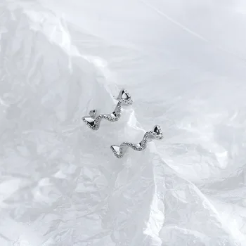 CIAXY Argintiu Curbat Val Spirală Ureche Clip Os Fără Găuri Ureche Cercei pentru Femeile Personalitate Unică de Bijuterii