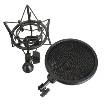 Audio Microfon Mic Șoc Montare Suport stativ Integrat, cu Pop-Filtru Ecran Microfon Microfon Profesional Shock Mount