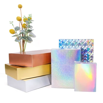 10buc/ Laser Aur, argint, Rose de aur carton cutie de Cadou de Vacanță partid cutie Trageți afară caseta de bijuterii bomboane de Ciocolata folie