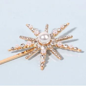 Bling Geometrice Stele Stras Pearl Ac de Păr Accesorii de Par pentru Femei Cristal Pearl de Par Clip Nunta Barrette Păr Bijuterii