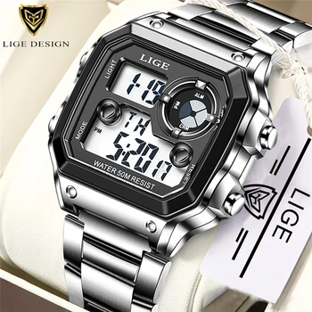 LIGE Brand Bărbați Ceas Digital Șoc Militare Ceasuri Sport de Moda Electronice Impermeabil Ceas de mana Barbati Reloj Inteligente Hombre