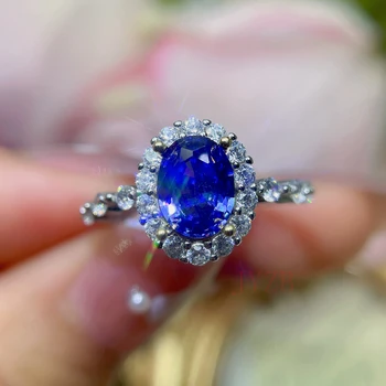 Lumina de lux Tanzanite inel pentru femei INS argint nișă design avansat sentiment de diamant încrustat inel de deschidere temperament