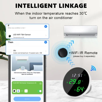 Tuya WiFi Temperatura Senzorului de Umiditate Interior Higrometru-Termometru Cu Display LCD de Viață Inteligentă APP de Control de Sprijin Alexa Google