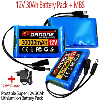 NOUL Portabil Super Baterie 12V 30000mah Reîncărcabilă Litiu-Ion Baterie Pack 30Ah Capacitate DC CCTV Cam Monitor + 12.6 V Încărcător