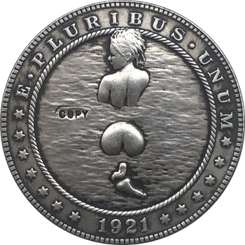 Hobo Nichel 1921-D statele UNITE ale americii Morgan Dollar COIN COPIA Tip 84