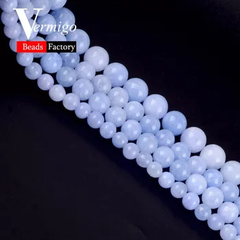 En-gros Albastru Angelite Margele Pietre Naturale Rotunde Minerale Distanțier Margele Vrac Pentru a Face Bijuterii de 6-12mm Diy Brățară Perles