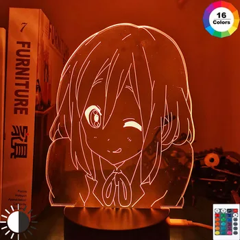 3d Lampa Anime K pe Yui Hirasawa pentru Dormitor Decorative Lumina de Noapte Copil Cadou de Ziua Decor Camera pentru Copii Manga K pe Led