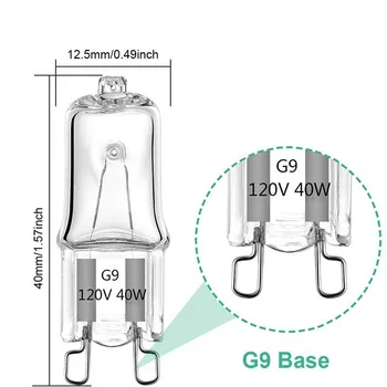 2 buc 40W G9 Cuptor Lumină Rezistent la Temperaturi Ridicate 120V/230V Bec Halogen Lampă Pentru Frigidere Cuptoare Fani