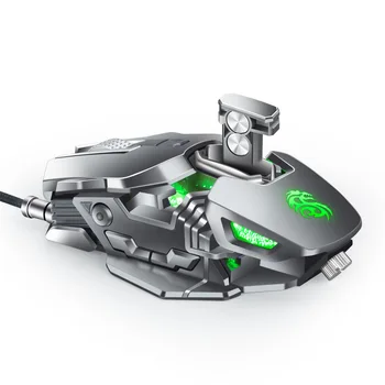 Noua Mecanică de Gaming Mouse-ul 8-Cheie Definiție Macro Color cu iluminare din spate cu Fir Mouse, 6400DPI, Potrivit Pentru Notebook-uri