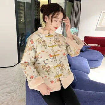2023 îmbrăcăminte tradițională Chineză tang costum de top la modă vintage buton mâneci lungi rotunde gât cardigan vintage strat pd