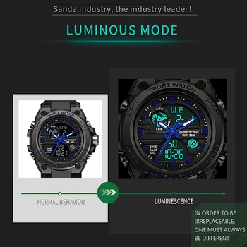 SANDA Militare Ceas Sport Mens Ceasuri Armata Impermeabil Cuarț Ceas LED Digital Fashion pentru Bărbați Ceasuri Relogio Masculino