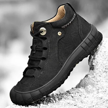 Cizme de Iarna pentru barbati 2022 Brand de Lux pantofi Barbati Piele naturala Casual Cizme în aer liber de Înaltă Calitate, Non-Alunecare Mens Adidasi Casual