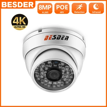 BESDER H. 265 8MP, 5MP-Vandal-proof Camera IP de Exterior P2P RTSP 30M IR Noapte Viziune de Securitate CCTV Camera de Supraveghere Video POE 48V