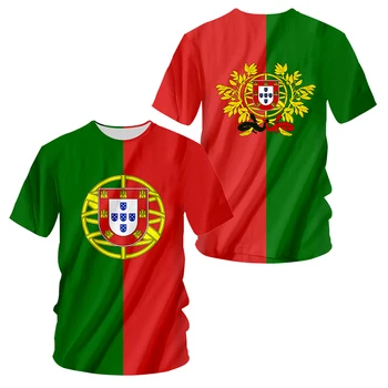 Portugalia Bărbați T-shirt de Vara cu Maneci Scurte O-gât de Moda de Top Emblemă Națională de Imprimare Harajuku Supradimensionate Neutre de Îmbrăcăminte 2022