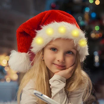LED-uri de Crăciun Pălărie Moș Crăciun Aprinde Palarie Copii Adulți Crăciun Fericit Decoratiuni de Iarna Cald Capace de Crăciun Cadouri de Anul Nou 2023