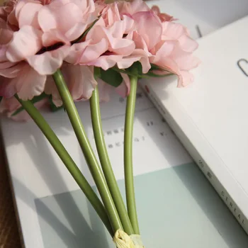 Mătase roz hortensii, flori artificiale, flori de nunta pentru mireasa mână de mătase înflorit bujorul fals flori albe decor acasă