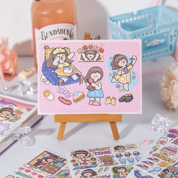 Domnul Hârtie Drăguț Fată de Desene animate Autocolante Decorative Manual coreene de Artă Autocolante pentru Copii Ieftine Kawaii Papetărie
