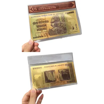 ZIMBABWE Negru foita de Aur de 100 de Trilioane Comemorative de Dolari Bancnote Decoratiuni Acasă